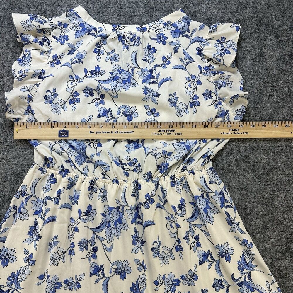 Love and Promises Dress Women Large Blue Floral Ruffles Lace Bohemian Boho Lined - Picture 3 of 13